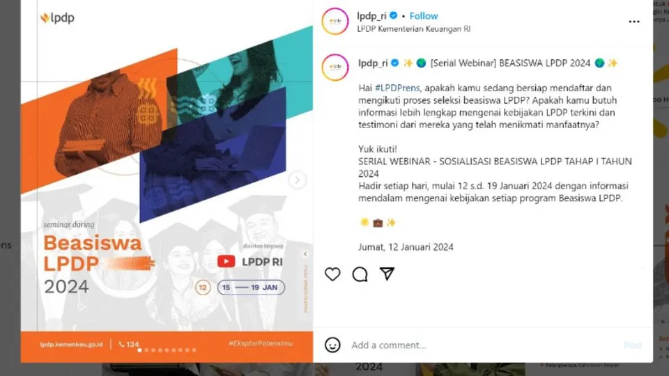 Pendaftaran Beasiswa LPDP Dibuka, Cek Ketentuan Jalur Reguler dan Afirmasi