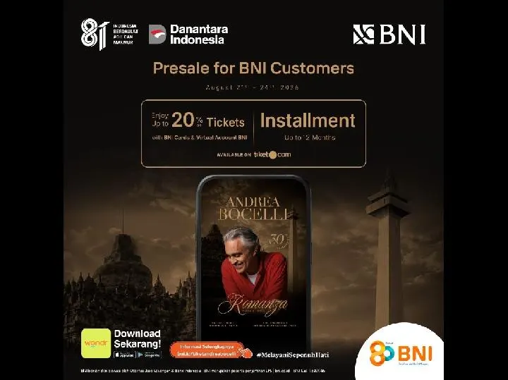 Panduan Membeli Tiket Presale Konser Andrea Bocelli di Indonesia dengan Promo BNI