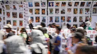 Deretan Potret Wajah Korban Penghilangan Paksa Penuhi Jalanan Ibu Kota