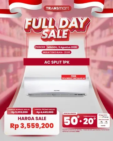 Diskon AC Split 1PK di Transmart Full Day Sale Agustus 2026