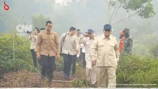 Momen Prabowo Tinjau Titik Karhutla di Kalbar dan Langkah Penanganannya
