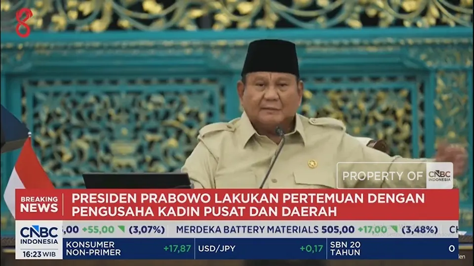 Presiden Prabowo Subianto Temui Pengusaha Kadin Pusat dan Daerah di Istana Negara